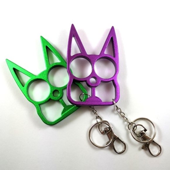 Cat Knuckle Keychain - 2 Pack Self Defense Ring (4 color combos) - Picture 5 of 5